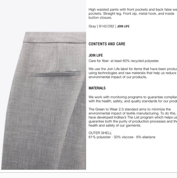 Zara suit Coord oversized doublebreast blazer M & menswear straight leg pants M - Picture 7 of 9